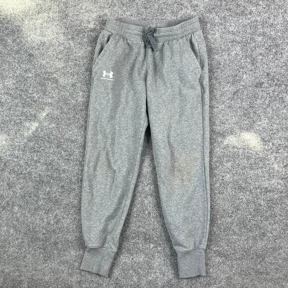 Under Armour Joggers Mens Small Gray Fleece Sweatpants Loose Fit Gym Wear - Picture 1 of 9